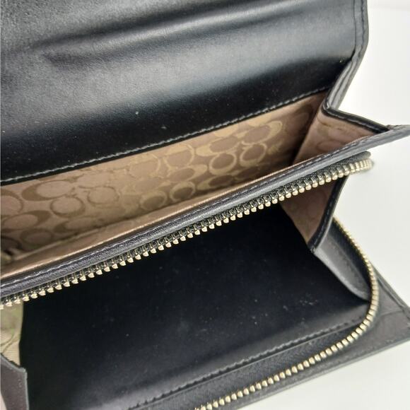 Coach Buttery Soft Black Bi-Fold Wallet Silver Hardware - Picture 11 of 11